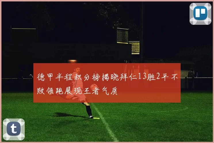 德甲半程积分榜揭晓拜仁13胜2平不败领跑展现王者气质